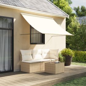 vidaXL Copertină retractabilă, crem, 250x150 cm, țesătură și oțel