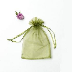 Saci Organza 100 buc verde armată L