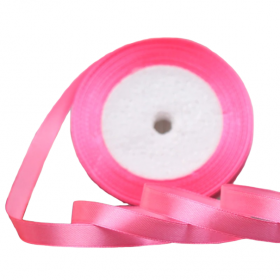 Panglică satinată 15 mm / 22 m roz