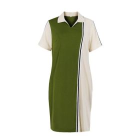 Rochie de marime plus cu guler verde XL