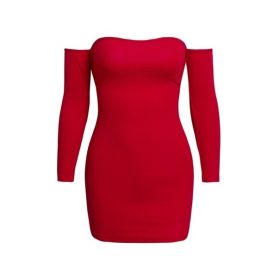 Rochie sexy cu umerii goi roșu M