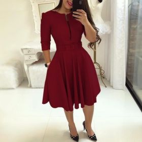 Rochie de seara cu fermoar A2779 burgundy M