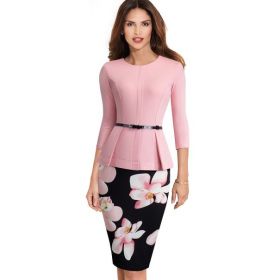 Rochie formală cu flori roz S