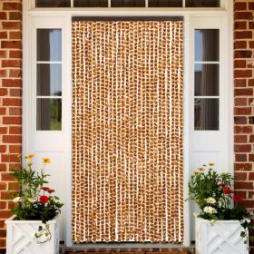 vidaXL Perdea pentru insecte, ocru și alb, 118x220 cm, chenille