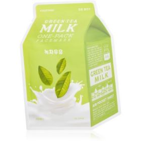 A’pieu One-Pack Milk Mask Green Tea mască textilă calmantă pentru ten gras și mixt