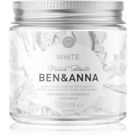 BEN&ANNA Natural Toothpaste White pastă de dinți în borcan de sticlă cu efect de albire