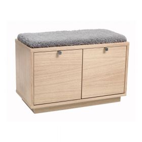 Bancă cu spațiu de depozitare și șezut gri Rowico Confetti, lățime 70 cm, natural