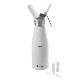 Sticlă din aluminiu pentru frișcă Hendi Kitchen Line, 1 l, alb