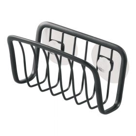 Suport metalic cu ventuze iDesign Axis, 6,5 x 14 cm, negru