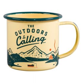 Cană bej din smalț 0.325 l Outdoors is Calling – Gentlemen's Hardware