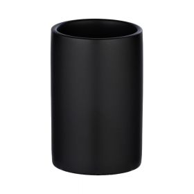 Suport din ceramică pentru periuțele de dinți Wenko Polaris, negru mat