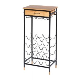 Suport pentru 16 sticle cu raft din bambus Wenko Loft