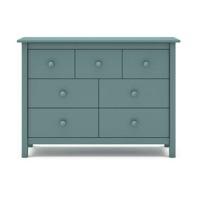 Comodă pentru copii în culoarea petrolului joasă din lemn de pin 110x80 cm Max – Marckeric