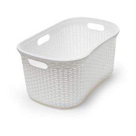 Coș de rufe Addis Rattan Laundry Basket Calico, alb - crem