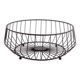 Coș metalic pentru fructe PT LIVING Linea, ø 34 cm, negru