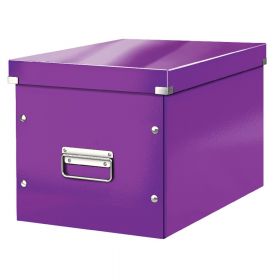 Cutie de depozitare mov din carton cu capac 32x36x31 cm Click&Store – Leitz