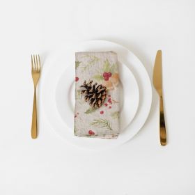 Set 2 șervețele din in pentru Crăciun Linen Tales Jingle Bells, 40 x 40 cm