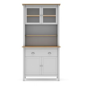 Vitrină alb/natural din lemn de pin 90x180,5 cm Misti – Marckeric