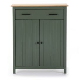 Comodă verde/în culoare naturală înaltă din lemn masiv de pin 90x110 cm Miranda – Marckeric