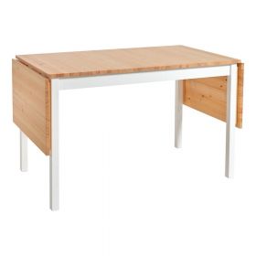 Masă dining extensibilă din lemn de pin cu structură albă Bonami Essentials Brisbane, 120 (200) x 70 cm