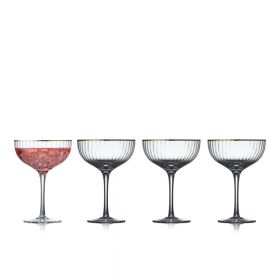 Set 4 pahare pentru cocktail Lyngby Glas Palermo, 315 ml, auriu