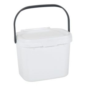 Recipient pentru deșeuri compostabile cu capac Addis, 24,5 x 18,5 x 19 cm, alb
