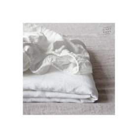 Cearșaf alb din in 200x200 cm - Linen Tales