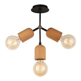 Lustră neagră/în culoare naturală Dna – Squid Lighting