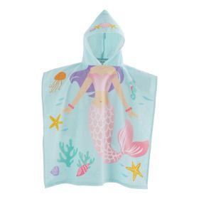 Poncho pentru copii albastru deschis din bumbac Mermaid – Catherine Lansfield