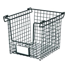 Coș metalic iDesign Classico, 25,5 x 22 cm, negru