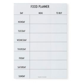 Planificator săptămânal de mese Design Letters Food, alb