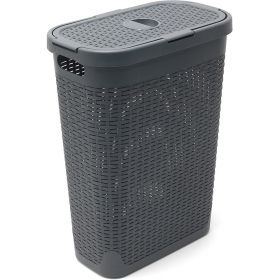 Coș de rufe Addis Rattan Effect Slim Hamper, 40 l, gri