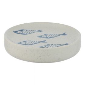 Săpunieră ceramică Wenko Aquamarin, albastru - alb