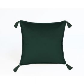 Pernă cu husă din catifea Velvet Atelier Borlas, 45 x 45 cm, verde închis