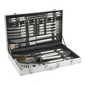Set 30 ustensile de grătar, cu servietă Alu - Cattara