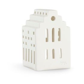 Felinar din ceramică Kähler Design Long Church, înălțime 10 cm, alb