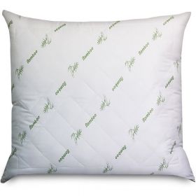 Pernă albă Good Morning Bamboo, 75x75 cm