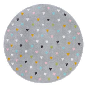 Covor pentru copii gri ø 100 cm Little Hearts – Hanse Home