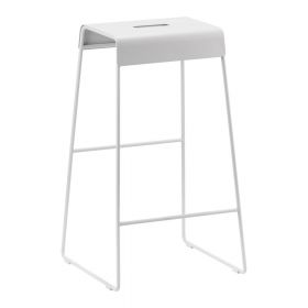 Scaun gri deschis din metal A-Stool – Zone