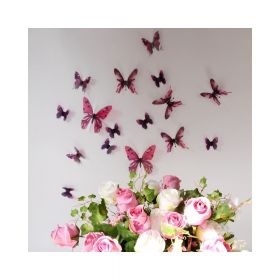 Set 18 autocolante cu efect 3D Ambiance Butterflies, roz