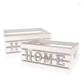 Cutii de depozitare decorative din lemn în set de 2 buc. - Dakls