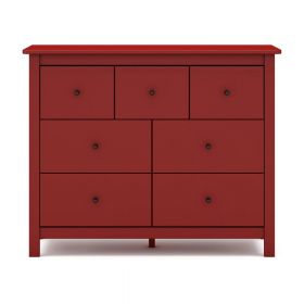 Comodă roșie joasă din lemn de pin 110x80 cm Misti – Marckeric