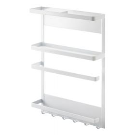 Suport magnetic YAMAZAKI Tower Magnetic Side Rack, mare, alb