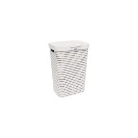 Coș de rufe din plastic alb 55 L Country - Rotho