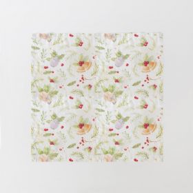 Set 2 șervețele din in pentru Crăciun Linen Tales Merry, 40 x 40 cm