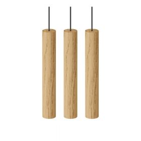 Lustră în culoare naturală LED din lemn masiv de stejar cu abajur din lemn ø 3 cm Chimes – UMAGE