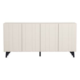 Comodă crem joasă din lemn de pin 181x85 cm Miller – WOOOD