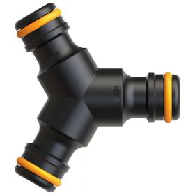 Conector triplu de cuplare pentru sistem de irigare Fiskars Comfort, negru