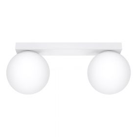 Plafonieră albă cu abajur din sticlă ø 12 cm Umerta – Nice Lamps