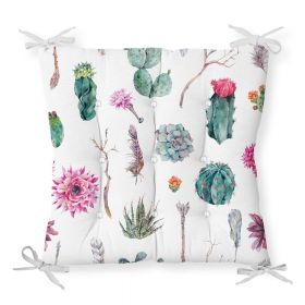 Pernă pentru scaun cu amestec de bumbac Minimalist Cushion Covers Succulent, 40 x 40 cm